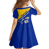 Bosnia and Herzegovina Independence Day Family Matching Short Sleeve Bodycon Dress and Hawaiian Shirt Bosna i Hercegovina Lily - Wonder Print Shop