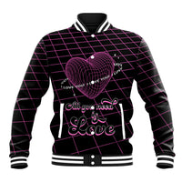 All You Need is Love Valentine Day Baseball Jacket Geometry Wireframe Style - Wonder Print Shop