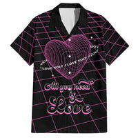 All You Need is Love Valentine Day Family Matching Long Sleeve Bodycon Dress and Hawaiian Shirt Geometry Wireframe Style - Wonder Print Shop