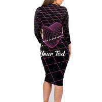 All You Need is Love Valentine Day Family Matching Long Sleeve Bodycon Dress and Hawaiian Shirt Geometry Wireframe Style - Wonder Print Shop