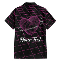 All You Need is Love Valentine Day Family Matching Off Shoulder Long Sleeve Dress and Hawaiian Shirt Geometry Wireframe Style - Wonder Print Shop