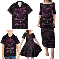 All You Need is Love Valentine Day Family Matching Puletasi and Hawaiian Shirt Geometry Wireframe Style - Wonder Print Shop