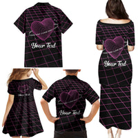 All You Need is Love Valentine Day Family Matching Puletasi and Hawaiian Shirt Geometry Wireframe Style - Wonder Print Shop