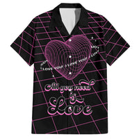 All You Need is Love Valentine Day Family Matching Short Sleeve Bodycon Dress and Hawaiian Shirt Geometry Wireframe Style - Wonder Print Shop