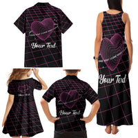All You Need is Love Valentine Day Family Matching Tank Maxi Dress and Hawaiian Shirt Geometry Wireframe Style - Wonder Print Shop