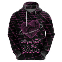All You Need is Love Valentine Day Hoodie Geometry Wireframe Style - Wonder Print Shop