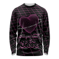 All You Need is Love Valentine Day Long Sleeve Shirt Geometry Wireframe Style - Wonder Print Shop
