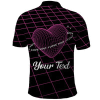 All You Need is Love Valentine Day Polo Shirt Geometry Wireframe Style - Wonder Print Shop