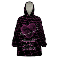 All You Need is Love Valentine Day Wearable Blanket Hoodie Geometry Wireframe Style - Wonder Print Shop