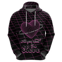 All You Need is Love Valentine Day Zip Hoodie Geometry Wireframe Style - Wonder Print Shop