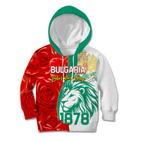 Bulgaria Liberation Day Kid Hoodie Lion With Rose Flag Style - Wonder Print Shop