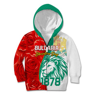 Bulgaria Liberation Day Kid Hoodie Lion With Rose Flag Style - Wonder Print Shop