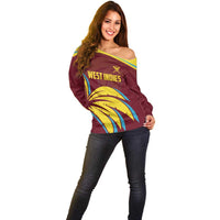 Custom Cricket 2026 West Indies Off Shoulder Sweater Windies Go Champions