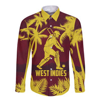 Custom Cricket 2026 West Indies Long Sleeve Button Shirt WI Tropical Version