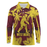 Custom Cricket 2026 West Indies Long Sleeve Polo Shirt WI Tropical Version