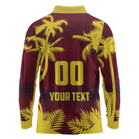 Custom Cricket 2026 West Indies Long Sleeve Polo Shirt WI Tropical Version