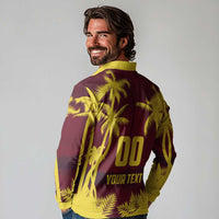 Custom Cricket 2026 West Indies Long Sleeve Polo Shirt WI Tropical Version