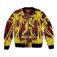 Custom Cricket 2026 West Indies Sleeve Zip Bomber Jacket WI Tropical Version