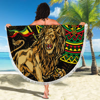 Ethiopia National Day Beach Blanket Lion Of Judah African Pattern - Wonder Print Shop