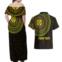 Ethiopia National Day Couples Matching Off Shoulder Maxi Dress and Hawaiian Shirt Lion Of Judah African Pattern - Wonder Print Shop