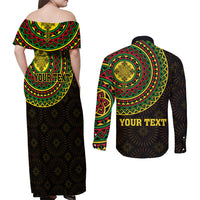 Ethiopia National Day Couples Matching Off Shoulder Maxi Dress and Long Sleeve Button Shirt Lion Of Judah African Pattern - Wonder Print Shop