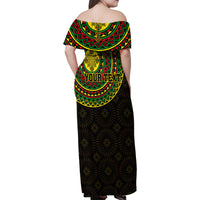 Ethiopia National Day Family Matching Off Shoulder Maxi Dress and Hawaiian Shirt Lion Of Judah African Pattern - Wonder Print Shop