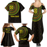 Ethiopia National Day Family Matching Summer Maxi Dress and Hawaiian Shirt Lion Of Judah African Pattern - Wonder Print Shop