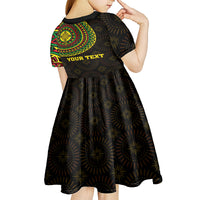 Ethiopia National Day Kid Short Sleeve Dress Lion Of Judah African Pattern - Wonder Print Shop