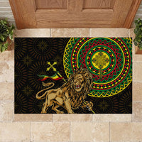 Ethiopia National Day Rubber Doormat Lion Of Judah African Pattern - Wonder Print Shop