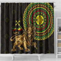 Ethiopia National Day Shower Curtain Lion Of Judah African Pattern