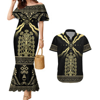 Assyria Empire Couples Matching Mermaid Dress and Hawaiian Shirt Assyrian Mythological Spirit - Wonder Print Shop