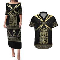 Assyria Empire Couples Matching Puletasi and Hawaiian Shirt Assyrian Mythological Spirit - Wonder Print Shop