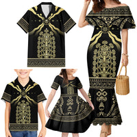 Assyria Empire Family Matching Mermaid Dress and Hawaiian Shirt Assyrian Mythological Spirit - Wonder Print Shop