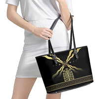 Assyria Empire Leather Tote Bag Assyrian Mythological Spirit - Wonder Print Shop