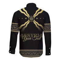 Assyria Empire Long Sleeve Button Shirt Assyrian Mythological Spirit - Wonder Print Shop