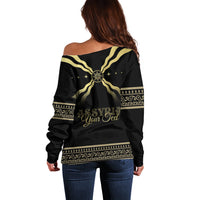 Assyria Empire Off Shoulder Sweater Assyrian Mythological Spirit - Wonder Print Shop