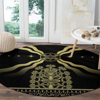 Assyria Empire Round Carpet Assyrian Mythological Spirit