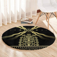 Assyria Empire Round Carpet Assyrian Mythological Spirit