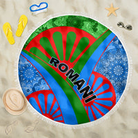 International Romani Day 2024 Beach Blanket Gypsy Pattern Tribal - Wonder Print Shop