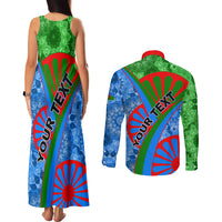 International Romani Day 2024 Couples Matching Tank Maxi Dress and Long Sleeve Button Shirt Gypsy Pattern Tribal - Wonder Print Shop