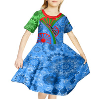 International Romani Day 2024 Kid Short Sleeve Dress Gypsy Pattern Tribal - Wonder Print Shop