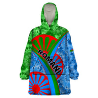 International Romani Day 2024 Wearable Blanket Hoodie Gypsy Pattern Tribal - Wonder Print Shop