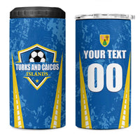 Custom Turks and Caicos Islands Football 4 in 1 Can Cooler Tumbler Team TCI Go Champions