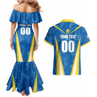 Custom Turks and Caicos Islands Football Couples Matching Mermaid Dress and Hawaiian Shirt Team TCI Go Champions