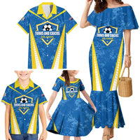 Custom Turks and Caicos Islands Football Family Matching Mermaid Dress and Hawaiian Shirt Team TCI Go Champions