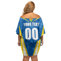 Custom Turks and Caicos Islands Football Family Matching Off Shoulder Short Dress and Hawaiian Shirt Team TCI Go Champions