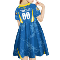 Custom Turks and Caicos Islands Football Kid Short Sleeve Dress Team TCI Go Champions