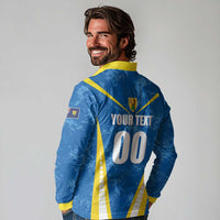 Custom Turks and Caicos Islands Football Long Sleeve Polo Shirt Team TCI Go Champions