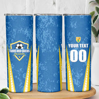 Custom Turks and Caicos Islands Football Skinny Tumbler Team TCI Go Champions