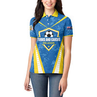 Custom Turks and Caicos Islands Football Women Polo Shirt Team TCI Go Champions